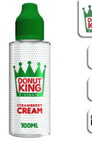 Donut King – Strawberry Cream – 100ml Shortfill 0mg (70VG/30PG)
