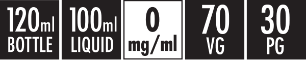 120ml Bottle | 100ml Liquid | 0mg | 70 VG | 30PG