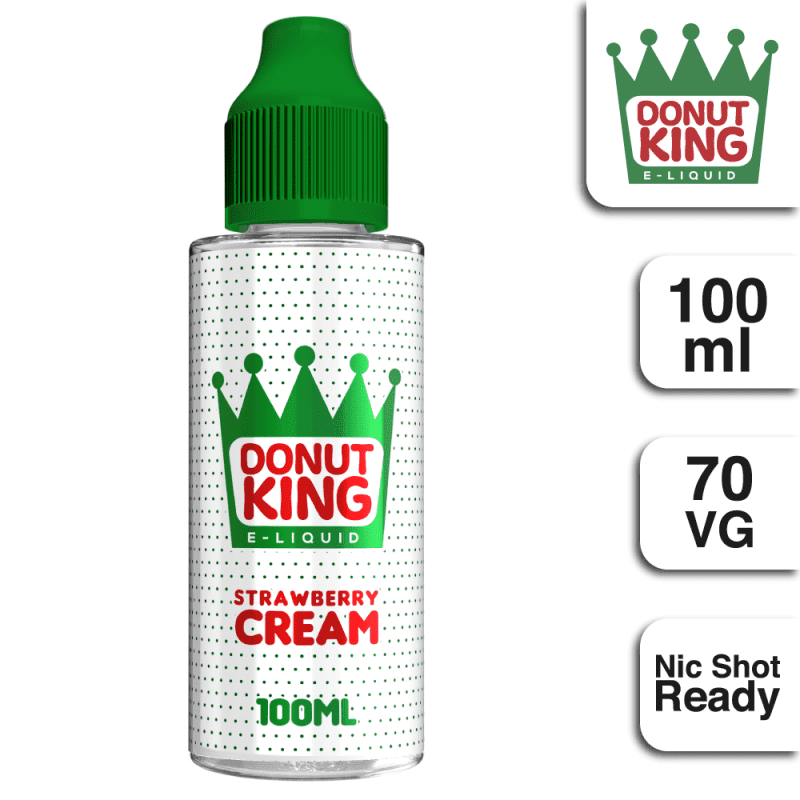 Donut King – Strawberry Cream – 100ml Shortfill 0mg (70VG/30PG)